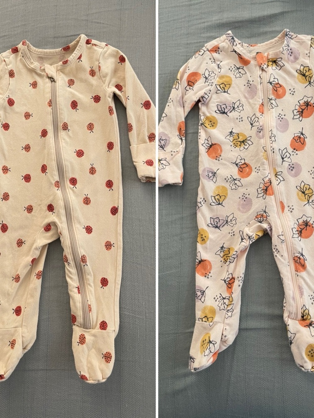 Tea Collection 0-3mo Footies Ladybug & Squash blossom